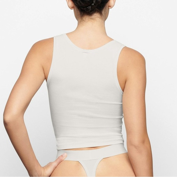 Skims cotton rib tank in marble - Picture 2 of 3